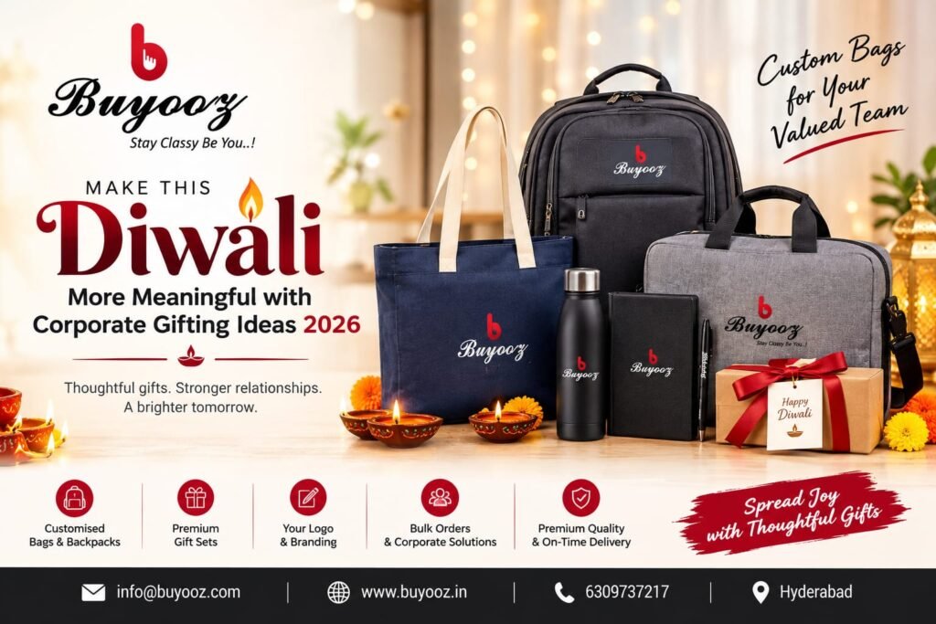 Diwali corporate gifting ideas with customized Buyooz corporate bags